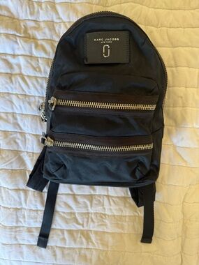 Marc Jacobs Mini Backpack Black Nylon Zip Small Backpack Bag